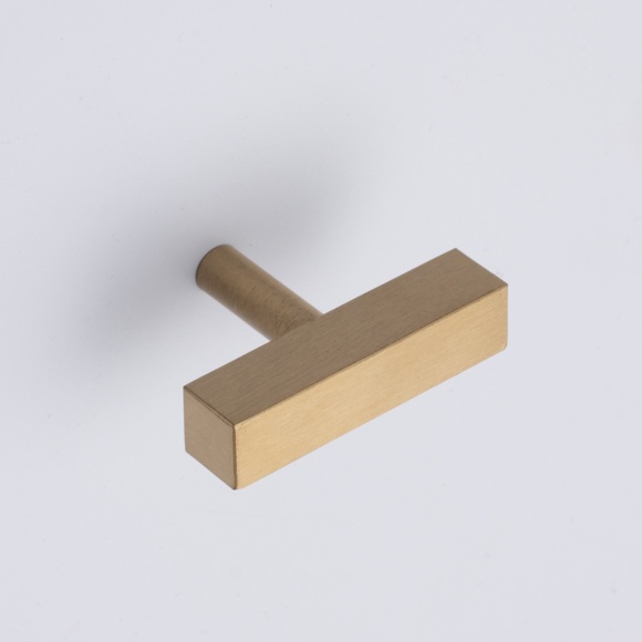 Brushed Brass Cabinet knobs - Modern T-Bar Pull for Cabinets and Drawers - Picture 5 of 5